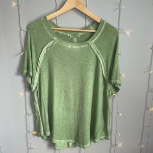 Zenana Green Relaxed Sleeve Tee